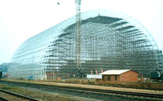 干煤棚網(wǎng)架防腐防火彩板安裝工程